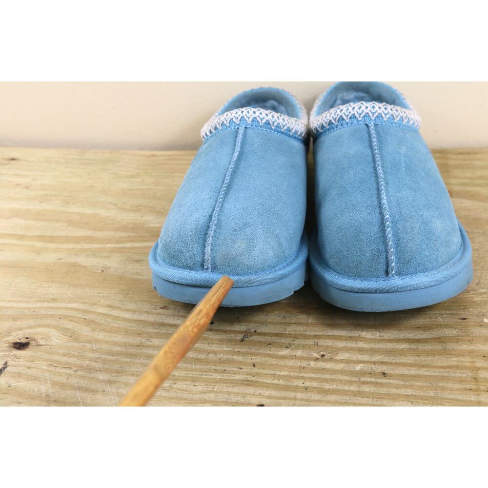 Ugg Slippers Womens 8 Braid Blue Suede Naval Tasman II Clogs Mules Shoes - Picture 7 of 10